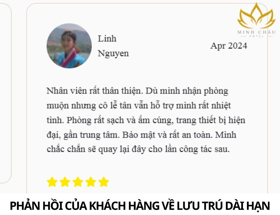 ưu đãi đặc biệt khi lưu trú dài hạn tại Minh Châu Hotel